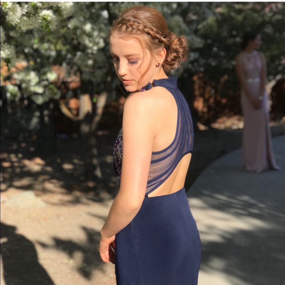 Floor Length High Neck Prom Dress